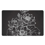 Monochrome Lotus Print Polyester Doormat