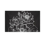 Monochrome Lotus Print Polyester Flag