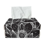 Monochrome Lotus Print Rectangle Tissue Box Cover
