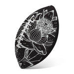 Monochrome Lotus Print Rugby Ball