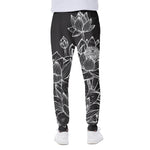 Monochrome Lotus Print Scuba Joggers