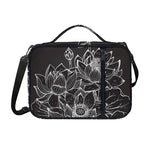 Monochrome Lotus Print Shoulder Strap Bible Bag