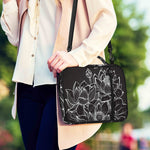 Monochrome Lotus Print Shoulder Strap Bible Bag