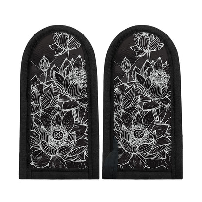 Monochrome Lotus Print Skillet Handle Cover
