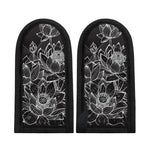 Monochrome Lotus Print Skillet Handle Cover