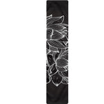 Monochrome Lotus Print Table Runner
