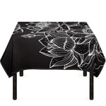 Monochrome Lotus Print Tablecloth