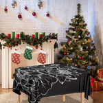 Monochrome Lotus Print Tablecloth