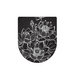 Monochrome Lotus Print Toilet Lid Cover
