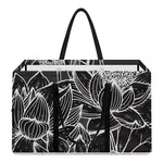 Monochrome Lotus Print Utility Tote Bag