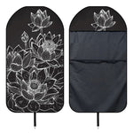 Monochrome Lotus Print Waterproof Car Seat Cover