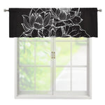 Monochrome Lotus Print Window Valance