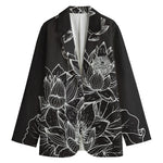 Monochrome Lotus Print Women's Blazer
