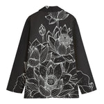 Monochrome Lotus Print Women's Blazer