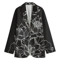Monochrome Lotus Print Women's Cotton Blazer