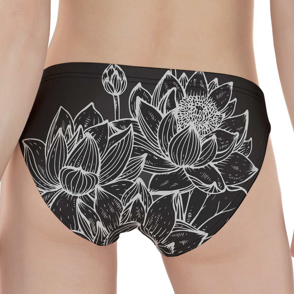 Monochrome Lotus Print Women's Panties