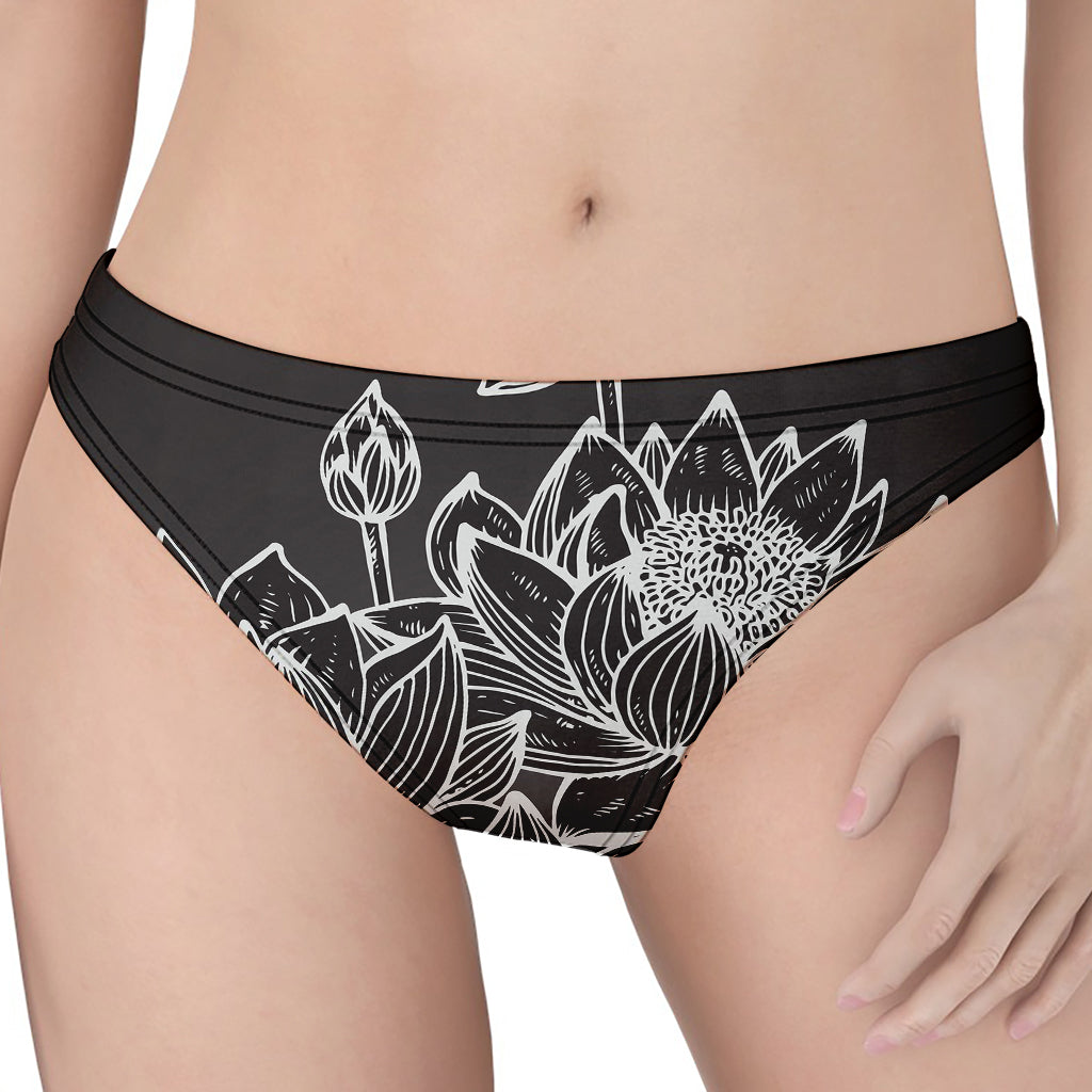 Monochrome Lotus Print Women's Thong