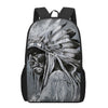 Monochrome Native Indian Portrait Print 17 Inch Backpack