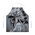 Monochrome Native Indian Portrait Print Adjustable Apron