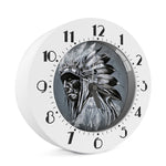 Monochrome Native Indian Portrait Print Alarm Clock