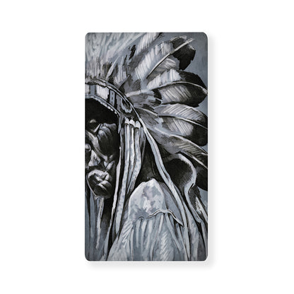 Monochrome Native Indian Portrait Print Baby Crib Sheet