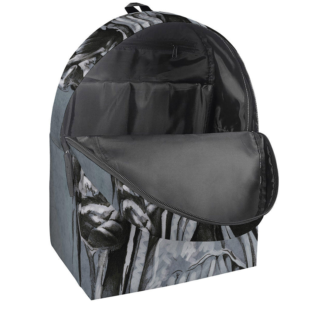 Monochrome Native Indian Portrait Print Backpack