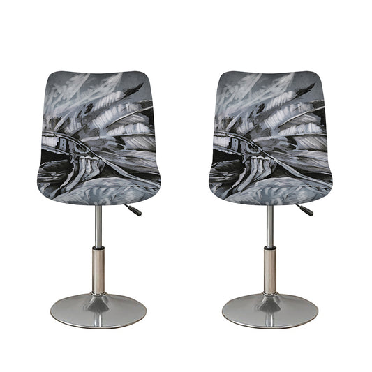 Monochrome Native Indian Portrait Print Bar Stool Covers