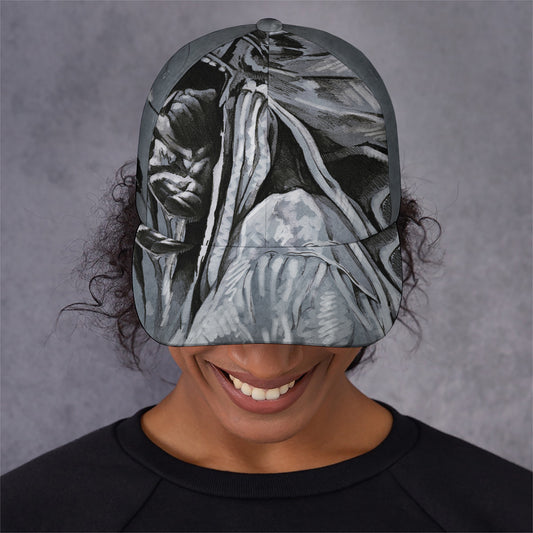 Monochrome Native Indian Portrait Print Baseball Cap