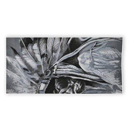 Monochrome Native Indian Portrait Print Beach Towel