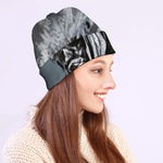 Monochrome Native Indian Portrait Print Beanie