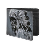 Monochrome Native Indian Portrait Print Bifold Wallet