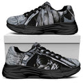 Monochrome Native Indian Portrait Print Black Chunky Shoes