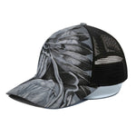 Monochrome Native Indian Portrait Print Black Mesh Trucker Cap