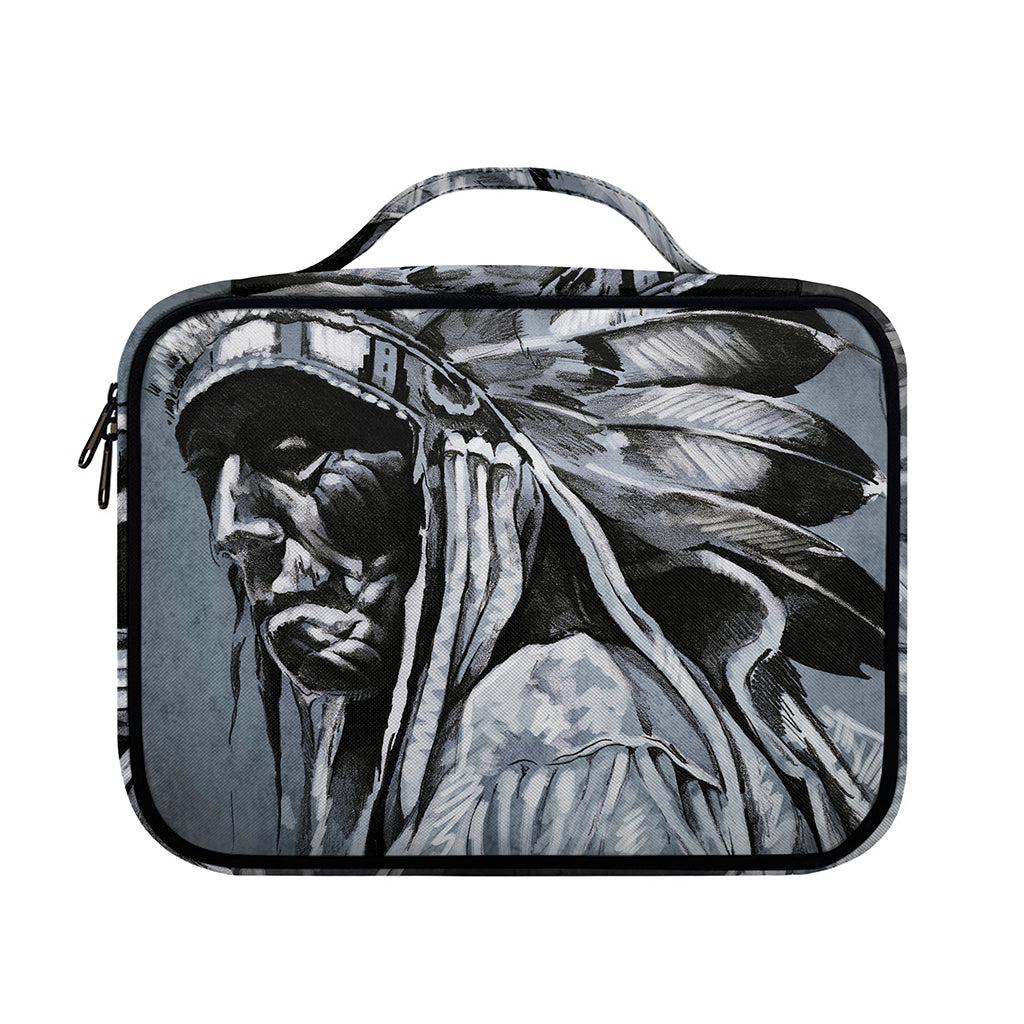 Monochrome Native Indian Portrait Print Briefcase Bible Bag