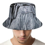 Monochrome Native Indian Portrait Print Bucket Hat