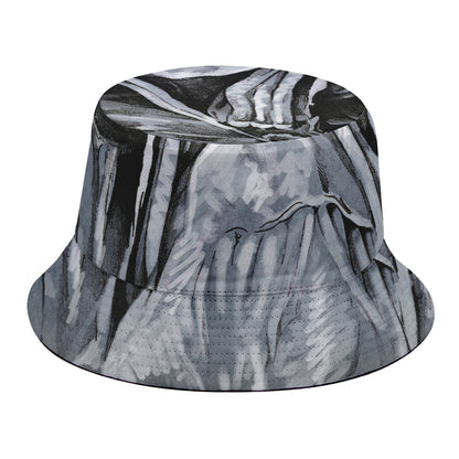 Monochrome Native Indian Portrait Print Bucket Hat