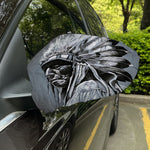 Monochrome Native Indian Portrait Print Car Side Mirror Covers