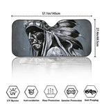 Monochrome Native Indian Portrait Print Car Windshield Sun Shade