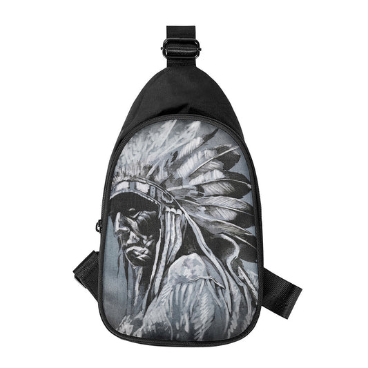 Monochrome Native Indian Portrait Print Chest Bag