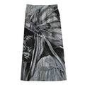 Monochrome Native Indian Portrait Print Cotton Front Slit Maxi Skirt