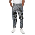 Monochrome Native Indian Portrait Print Cotton Sweatpants