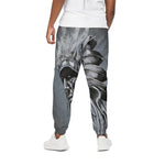 Monochrome Native Indian Portrait Print Cotton Pants
