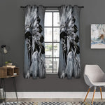 Monochrome Native Indian Portrait Print Curtain