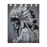 Monochrome Native Indian Portrait Print Curtain