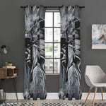 Monochrome Native Indian Portrait Print Curtain