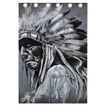 Monochrome Native Indian Portrait Print Curtain