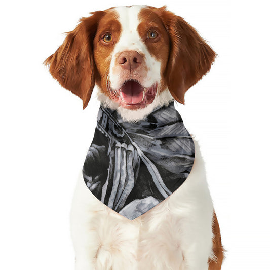Monochrome Native Indian Portrait Print Dog Bandana