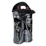 Monochrome Native Indian Portrait Print Double Neoprene Wine Tote