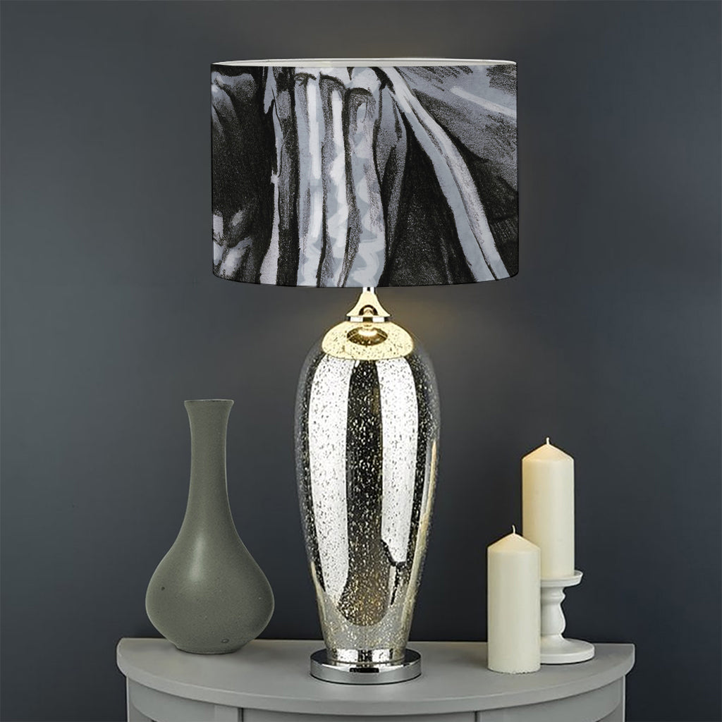 Monochrome Native Indian Portrait Print Drum Lamp Shade
