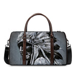 Monochrome Native Indian Portrait Print Duffle Bag
